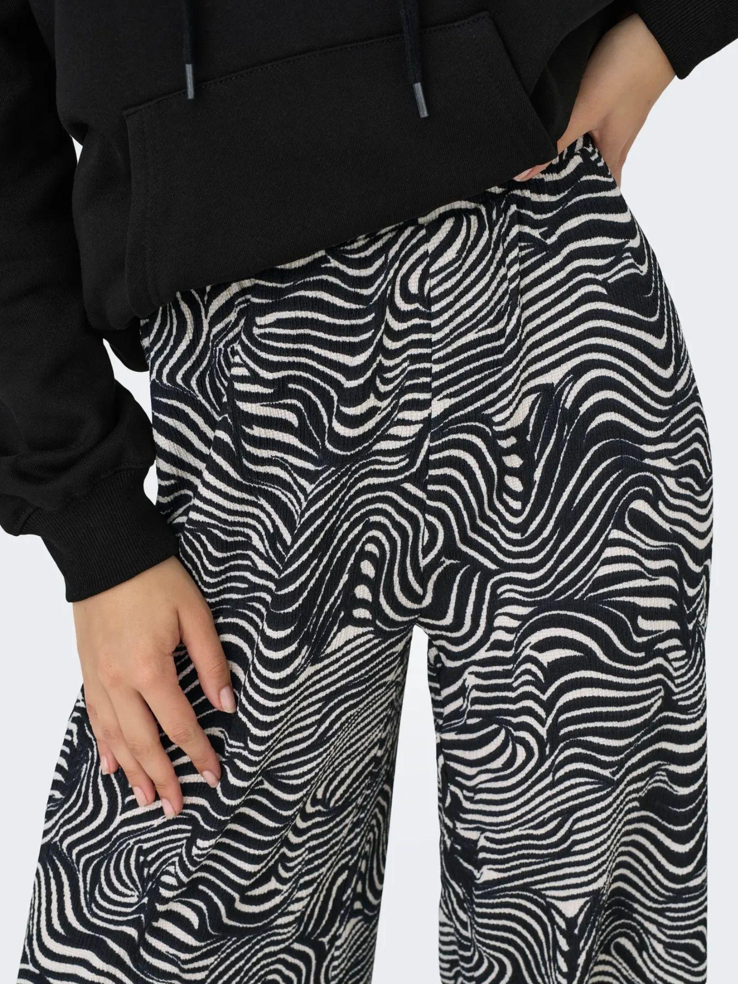 Jacqueline De Yong JDYDEBBIE Pantaloni Wide Fit Donna Nero WHITECAP GRAY GEO 15352943 Black WHITECAP GRAY GEO JACQUELINE DE YONG