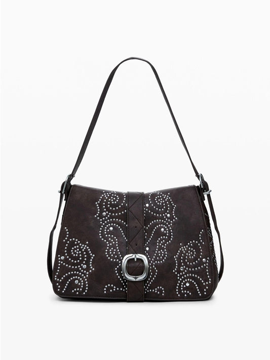Desigual Borsa effetto pelle con fibbia media Donna Marrone