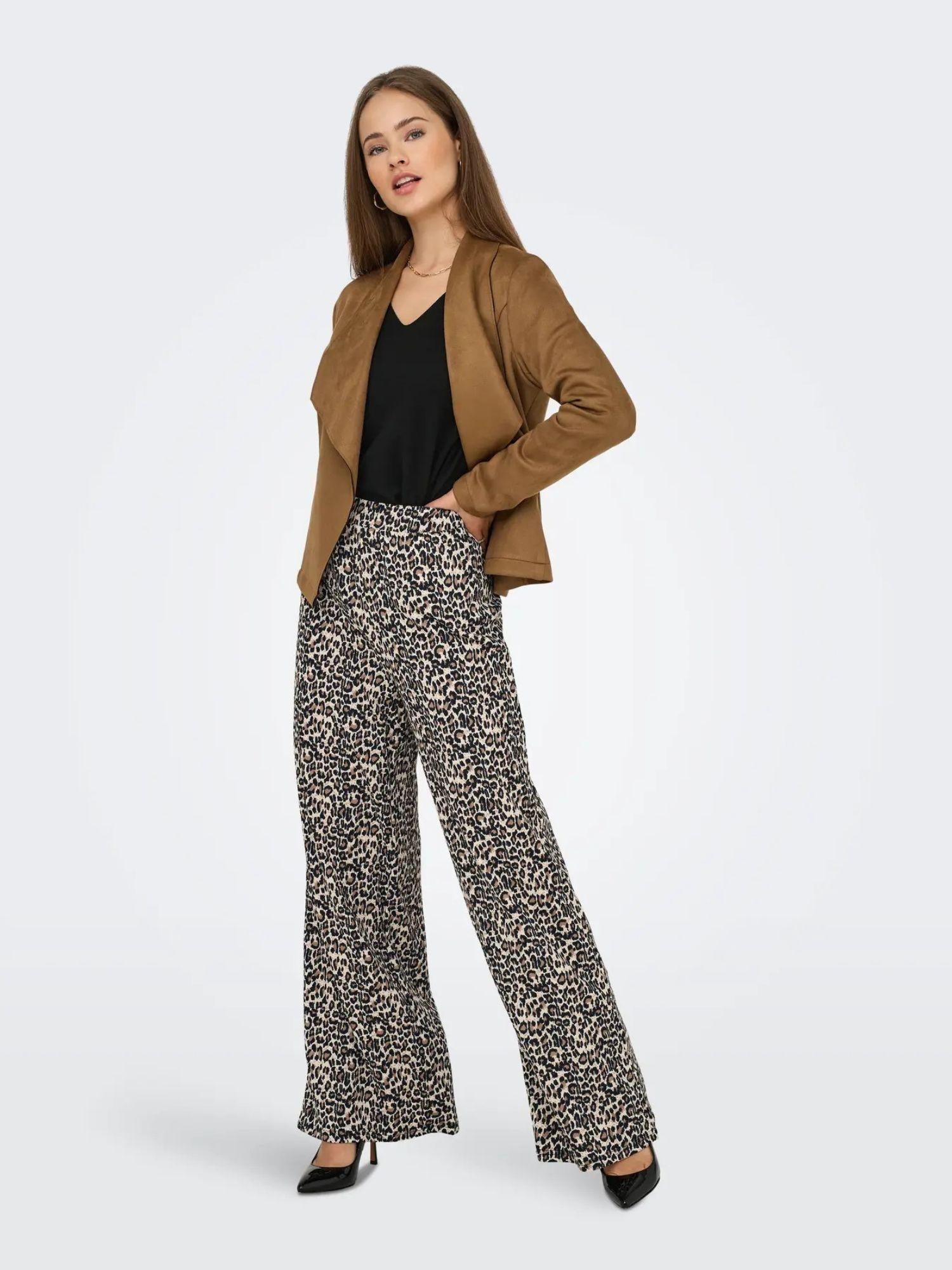Jacqueline De Yong JDYDEBBIE Pantaloni Wide Fit Donna Birch LEO 15352943 Birch LEO JACQUELINE DE YONG