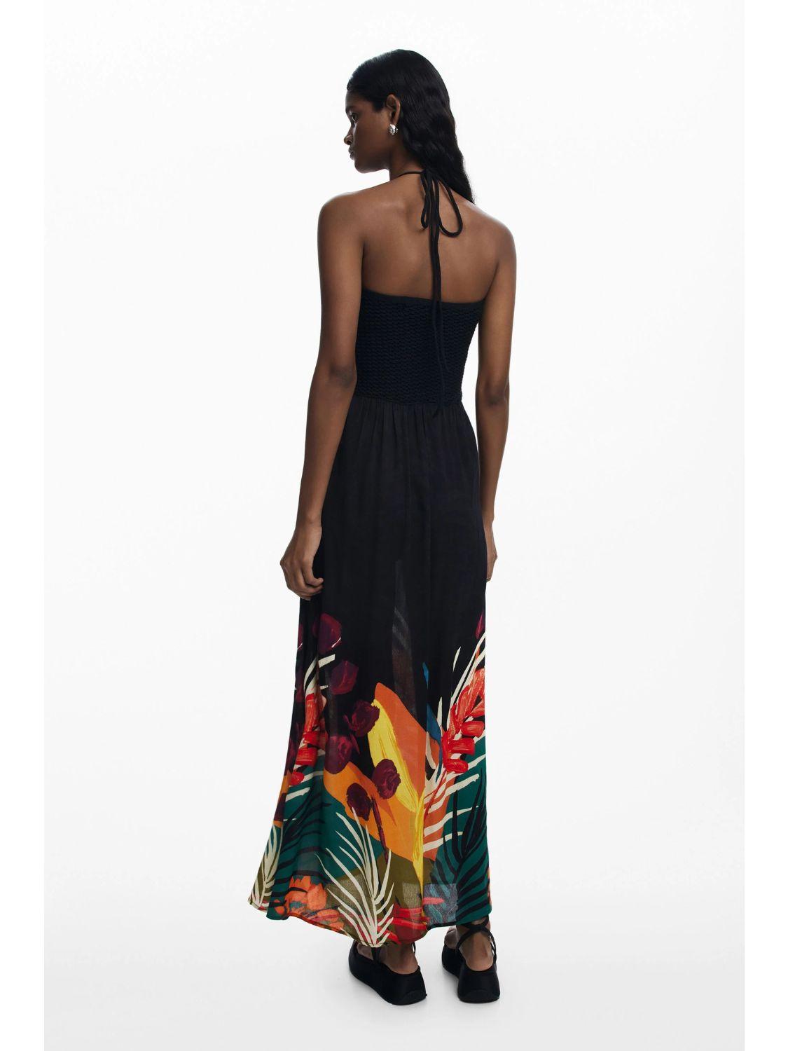 Desigual Abito lungo tropicale Donna Nero 25SWMW08 2000 DESIGUAL