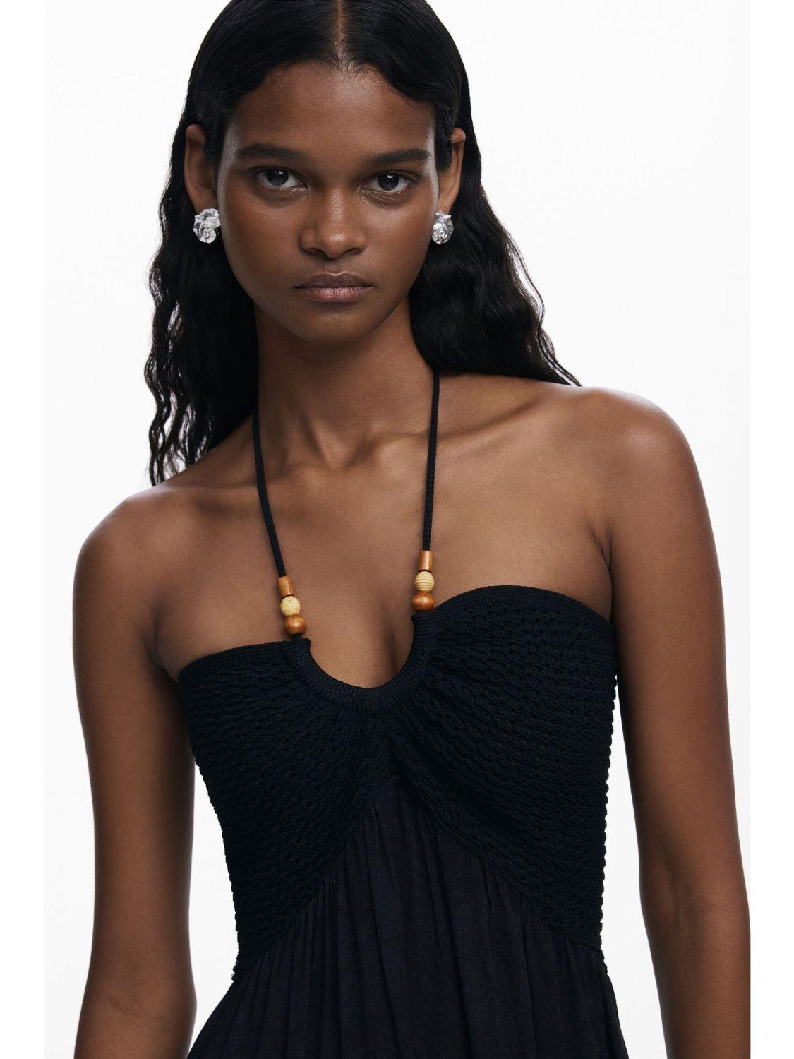 Desigual Abito lungo tropicale Donna Nero 25SWMW08 2000 DESIGUAL