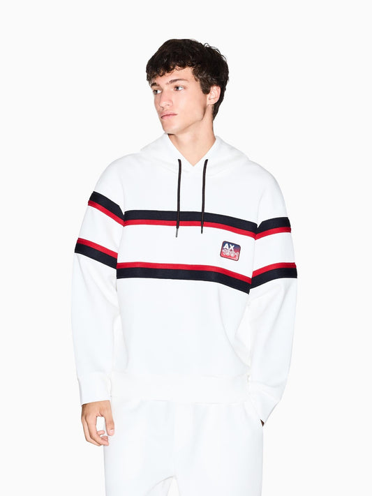 Armani Exchange Felpa Uomo con Cappuccio Bianco