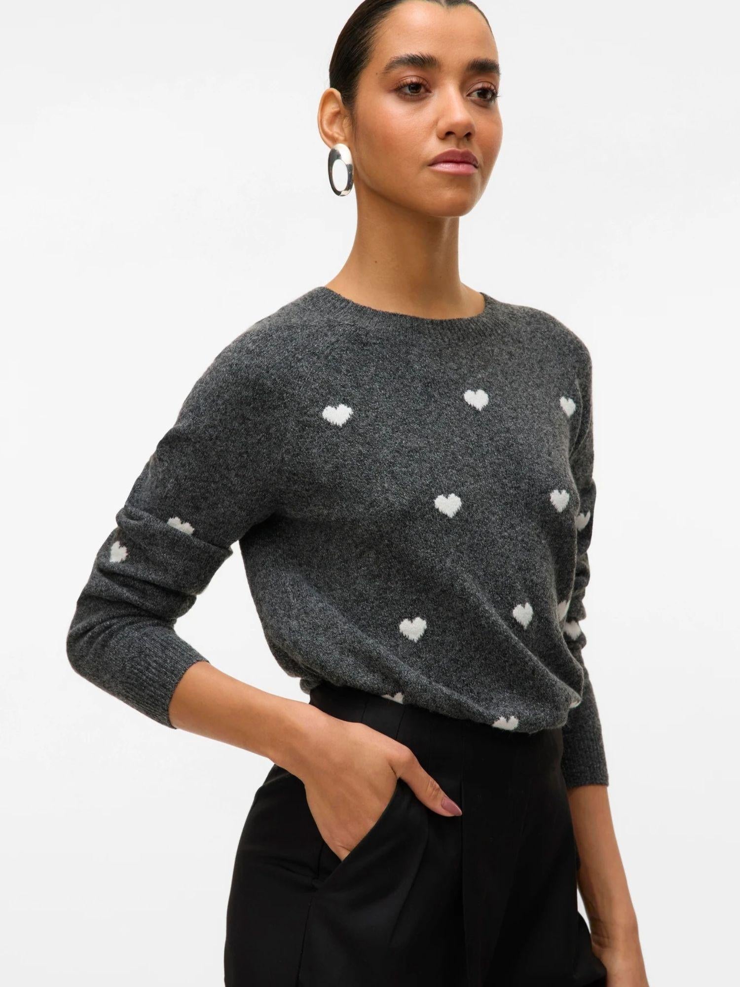 Vero Moda Pullover Donna Doffy Grigio Scuro 10330790 Dark Grey Melange VERO MODA