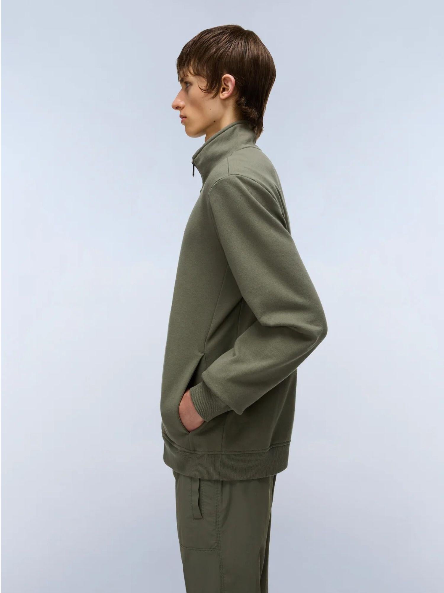 Napapijri Felpa con Zip Balis Winter Uomo Verde Tea Leaf NP0A4GBA G0A NAPAPIJRI