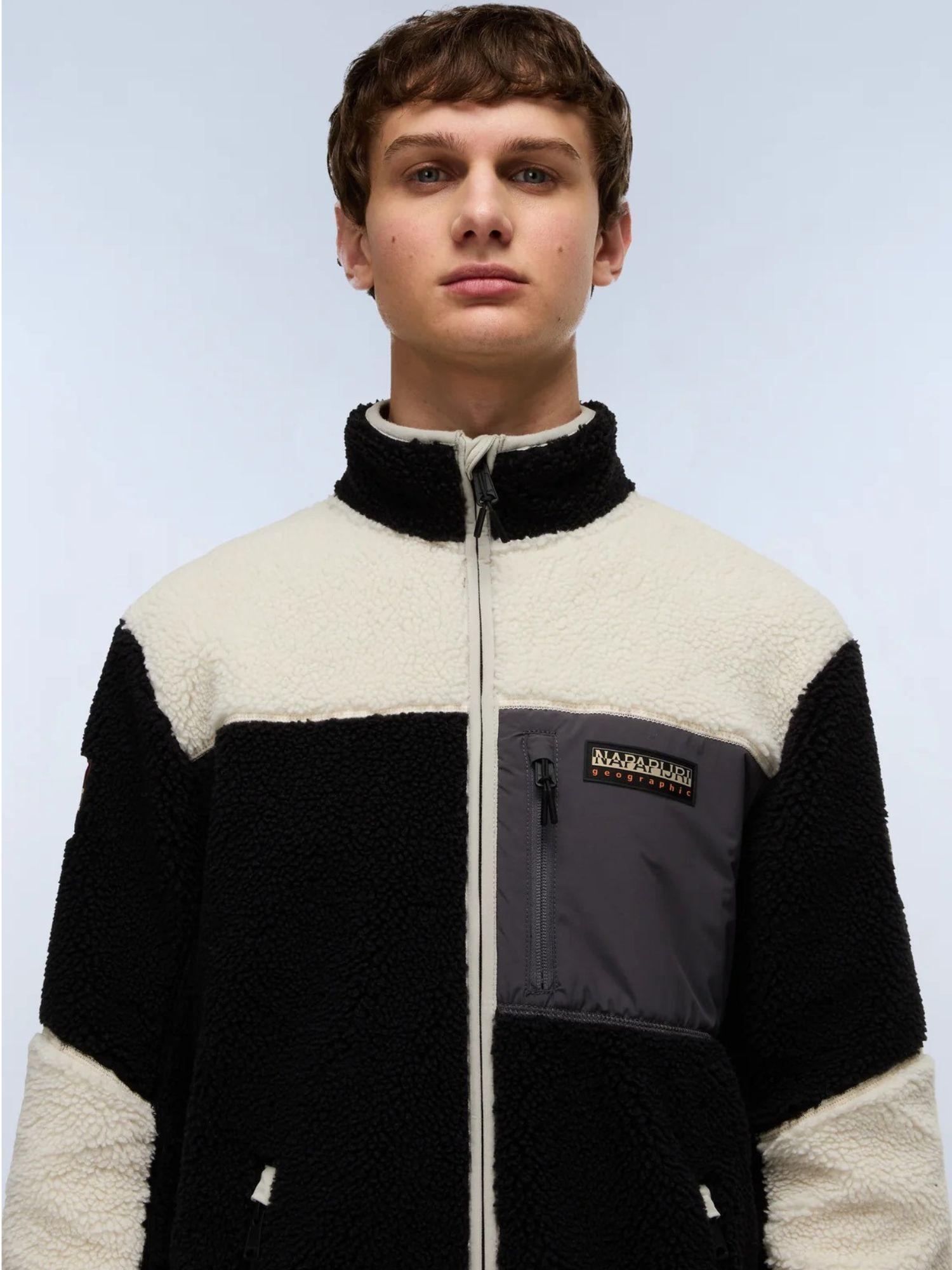 Napapijri Felpa in Pile con Zip Yupik Uomo Multicolour NP0A4GNT MCB NAPAPIJRI