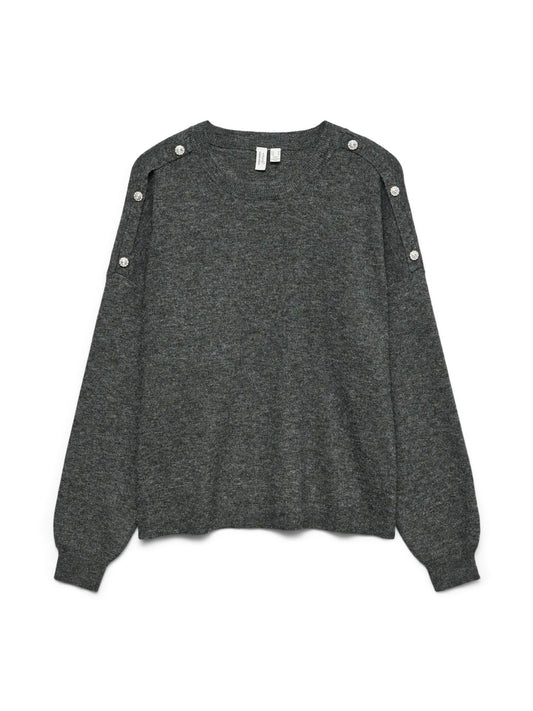 Vero Moda VMJOYA Maglione Donna Dark Grey Melange