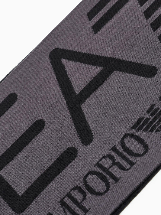 Sciarpa Visibility con maxi logo EA7 Grigio