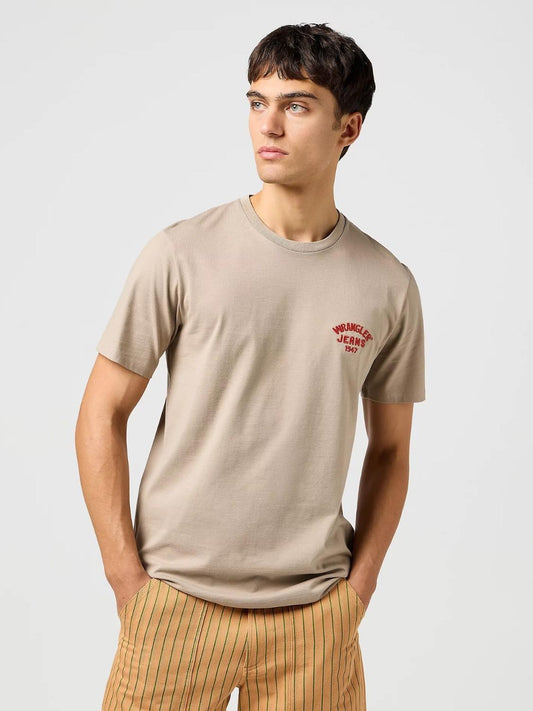 T-shirt con piccolo logo Uomo Timberwolf