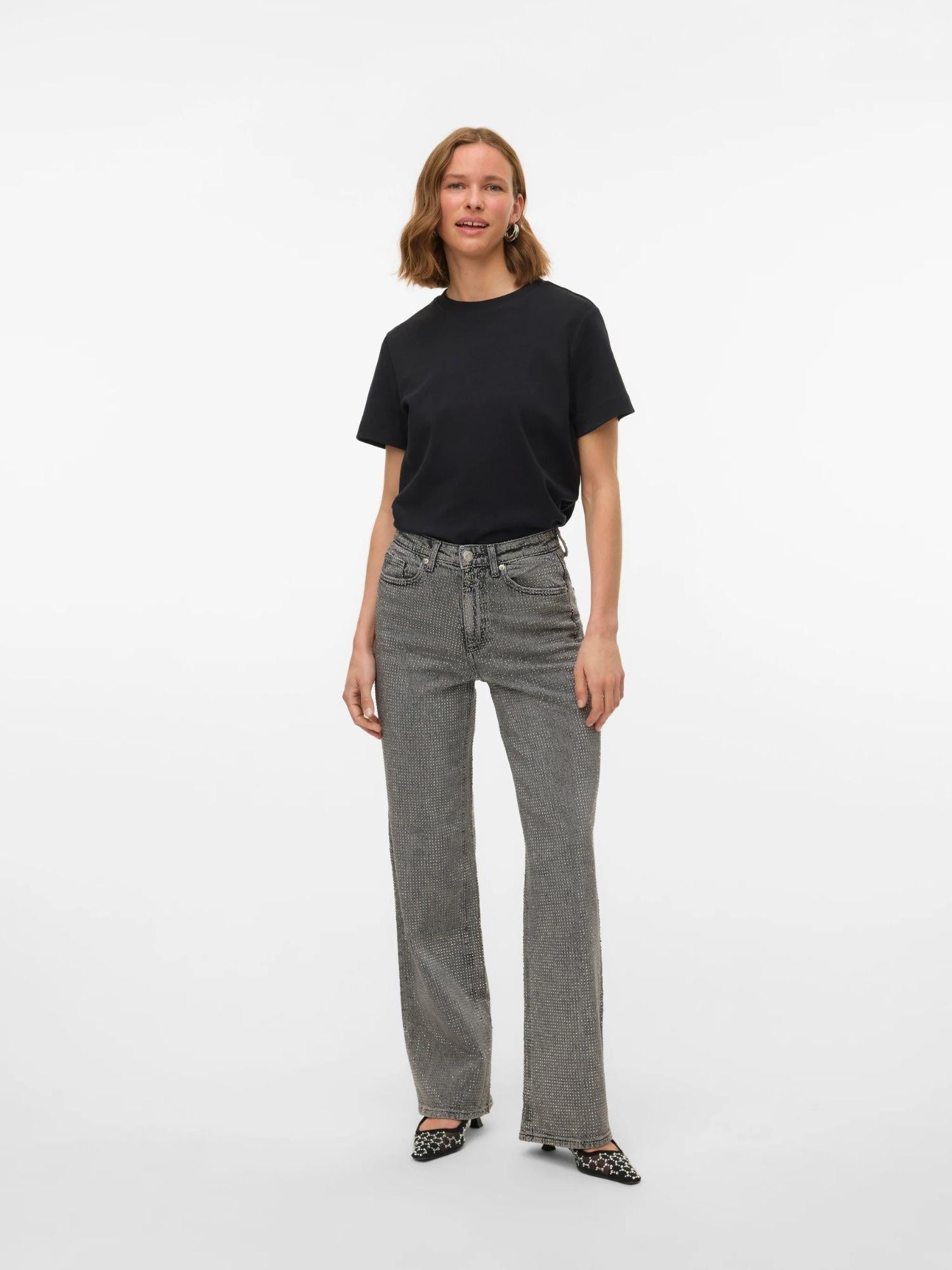 Vero Moda AWNAIMA T-Shirt Donna Nero 10294544 Black VERO MODA