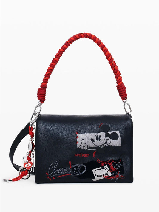 Borsa a tracolla effetto pelle Mickey media Donna Nero