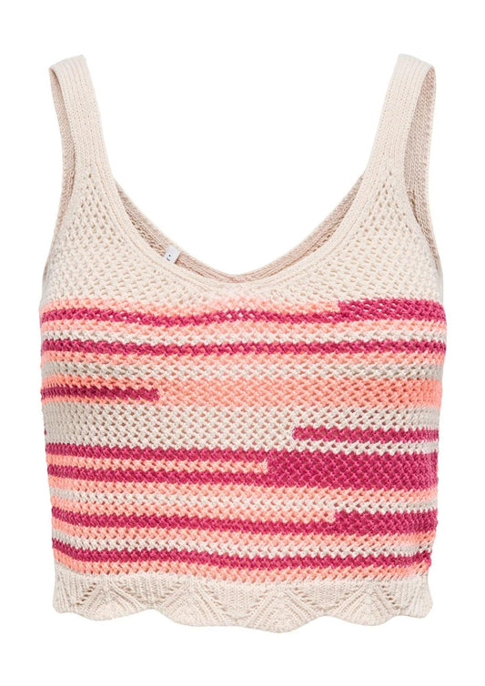 Top Donna Beige Fucsia