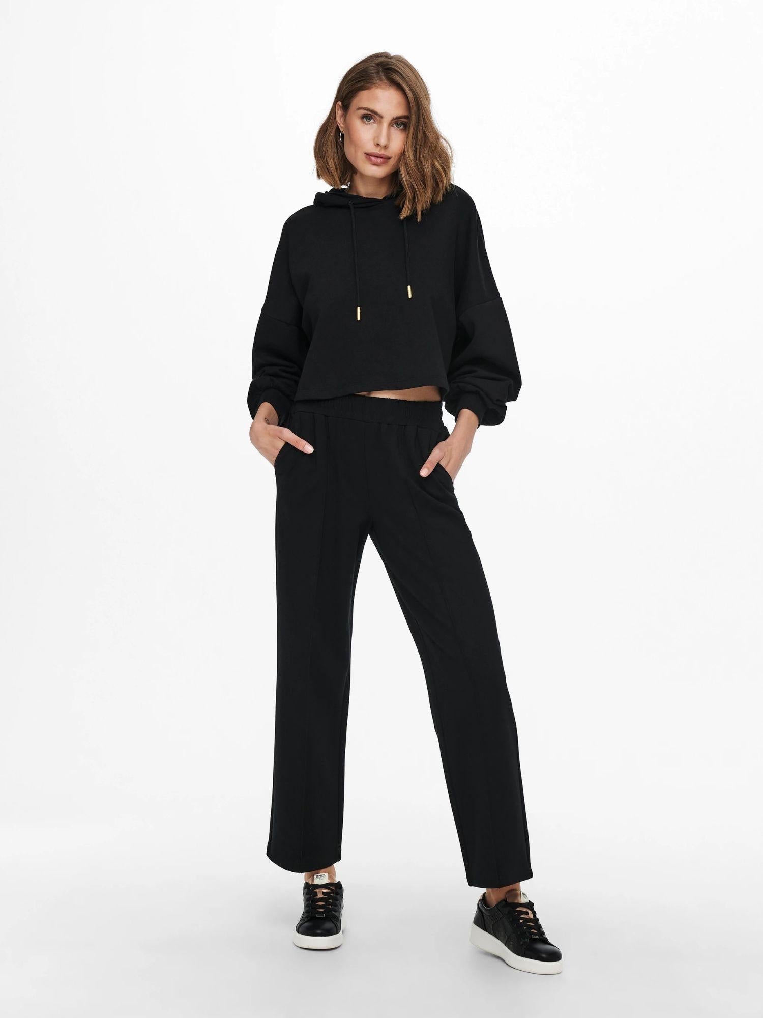 Only ONLPOPTRASH-SUKI Loose Fit Pantaloni a gamba larga Donna Nero 15235076 Black ONLY