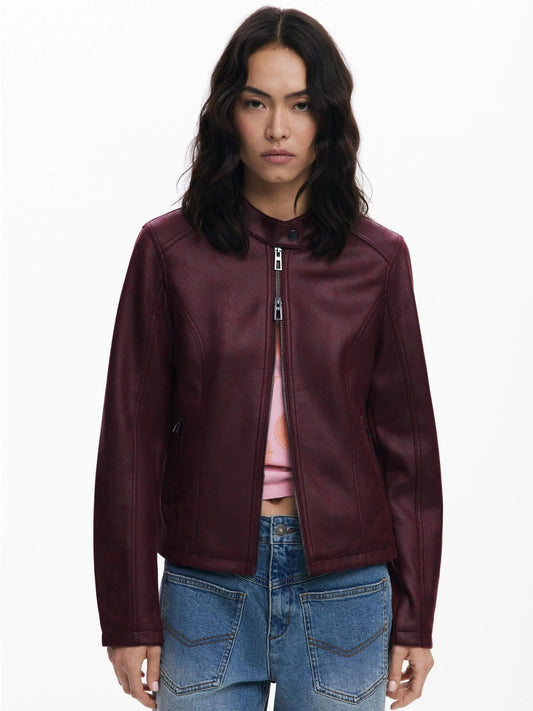Desigual Giacca effetto pelle combinata Donna Rosso