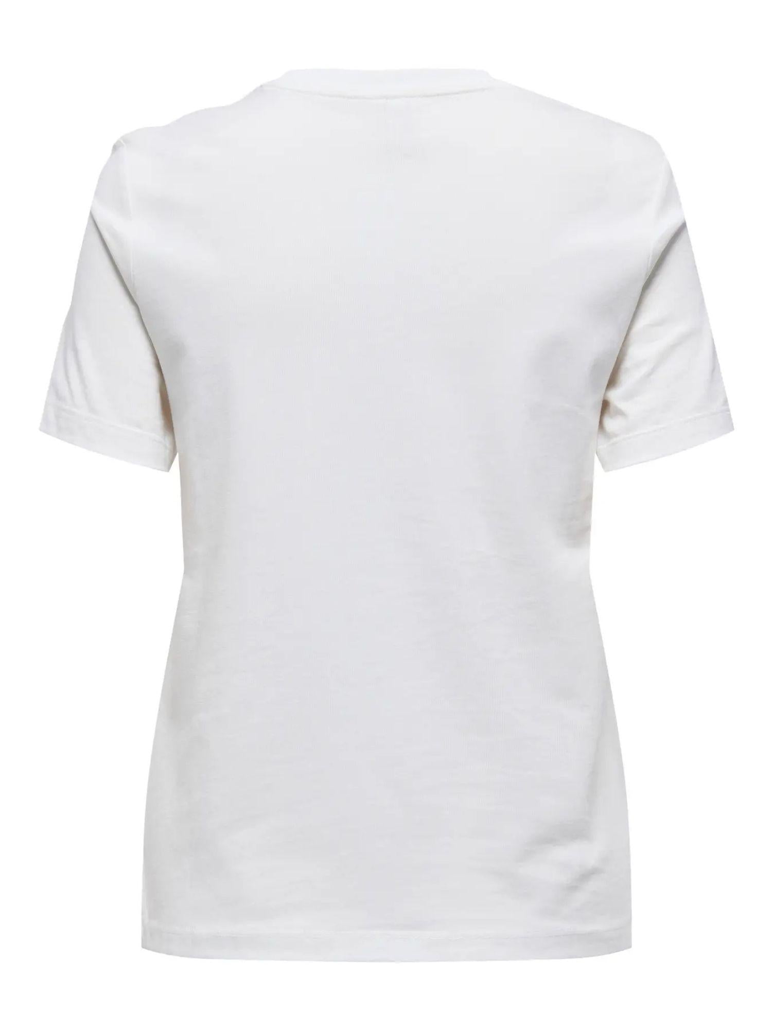 Only ONLTERESA T-Shirt Donna Bianco Cloud Dancer 15316954 Cloud Dancer Smiling ONLY