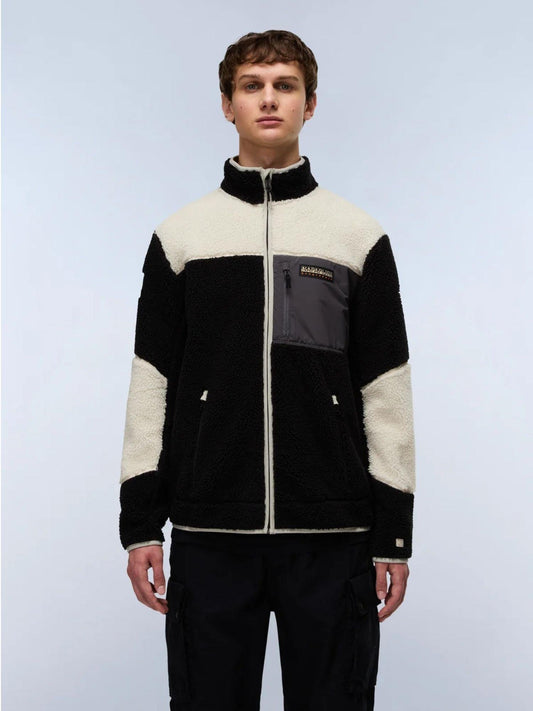 Napapijri Felpa in Pile con Zip Yupik Uomo Multicolour NP0A4GNT MCB NAPAPIJRI