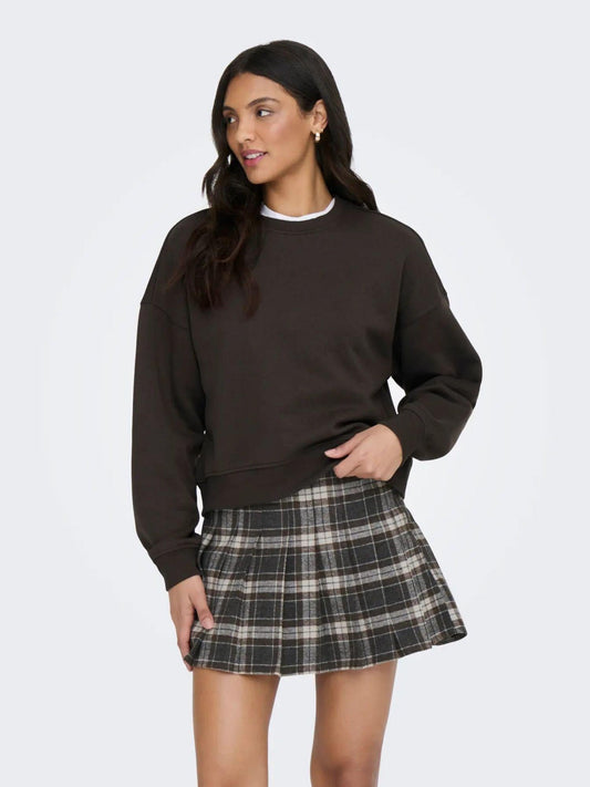 Only ONLBEST Women's Crewneck Sweatshirt Brown Chocolate Torte