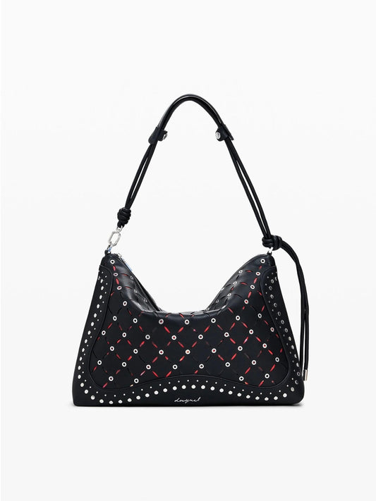 Desigual Borsa effetto pelle traforata media Donna Nero