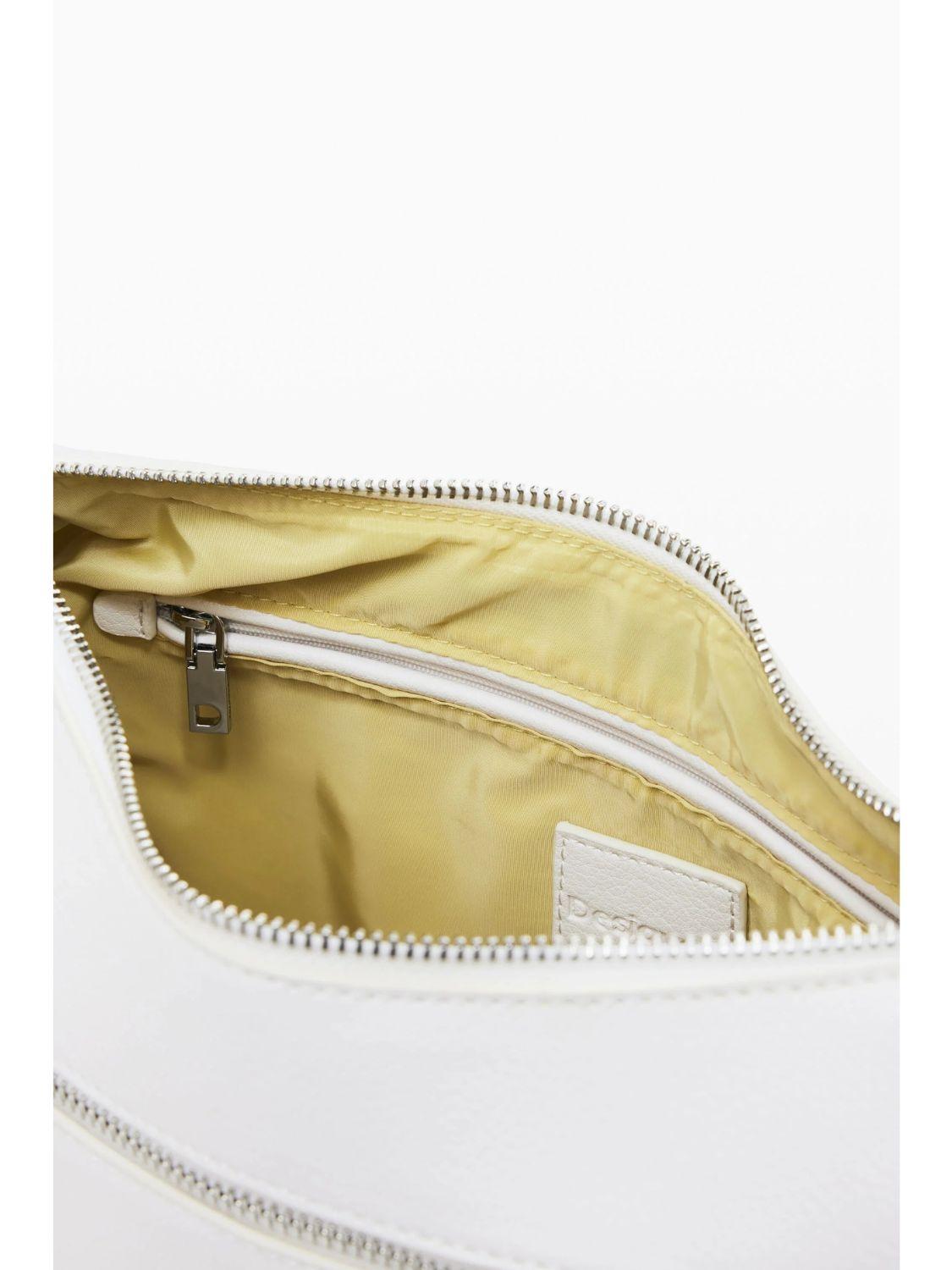 Desigual Borsa ovale logo 3D Donna Bianco 25SAXPBV 1000 DESIGUAL