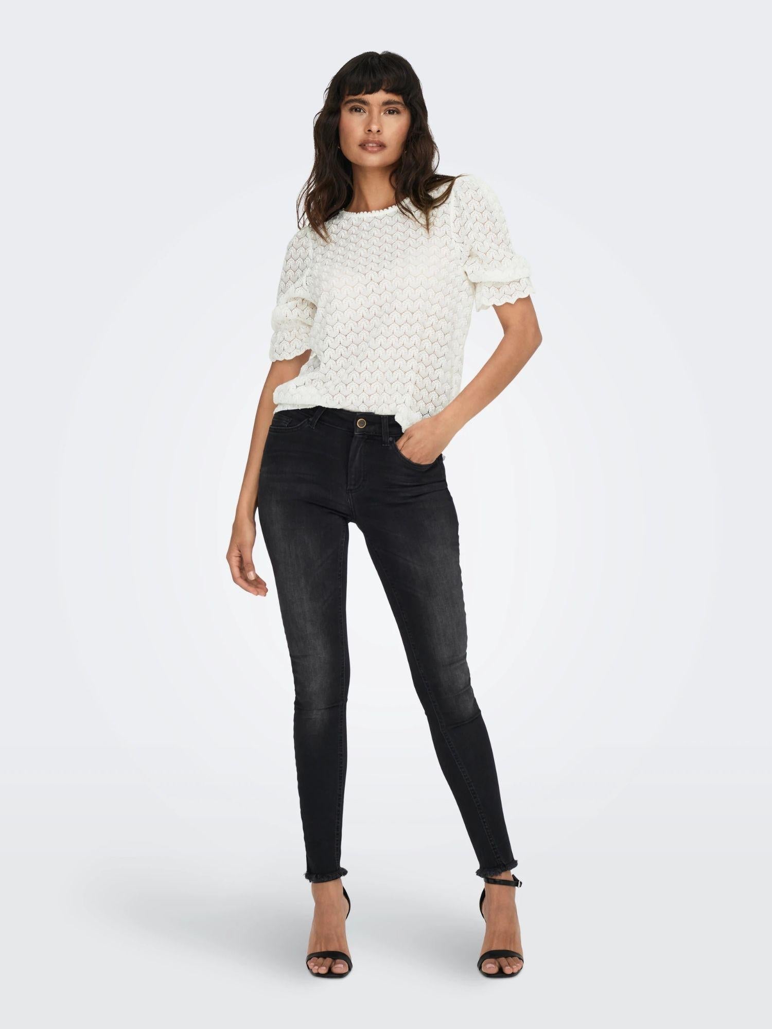 Only ONLBLUSH Vita media Skinny Fit Jeans Donna Black Denim 15157997 Black Denim ONLY