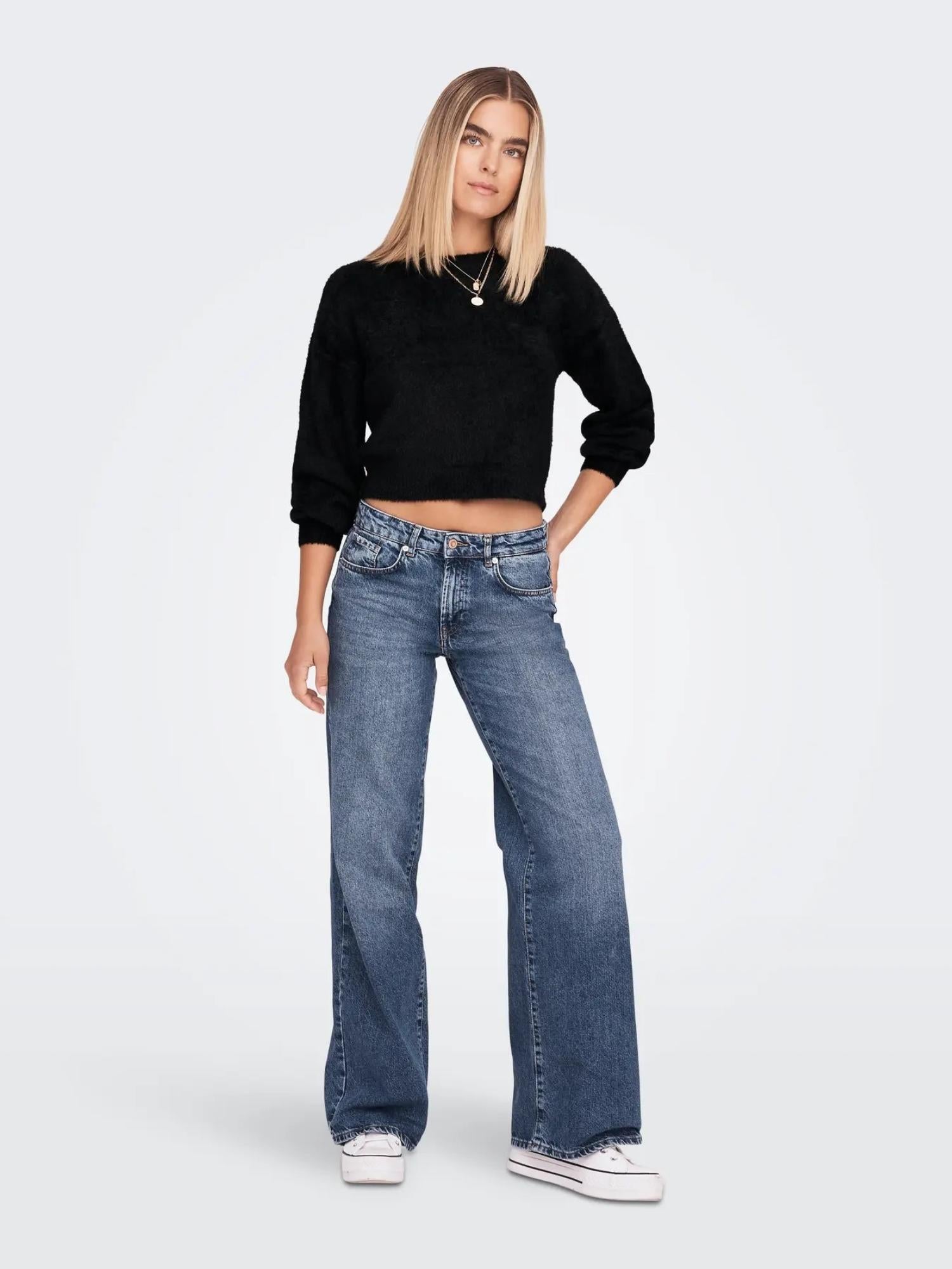 Only ONLPIUMO Pullover Donna Nero 15235973 Black ONLY