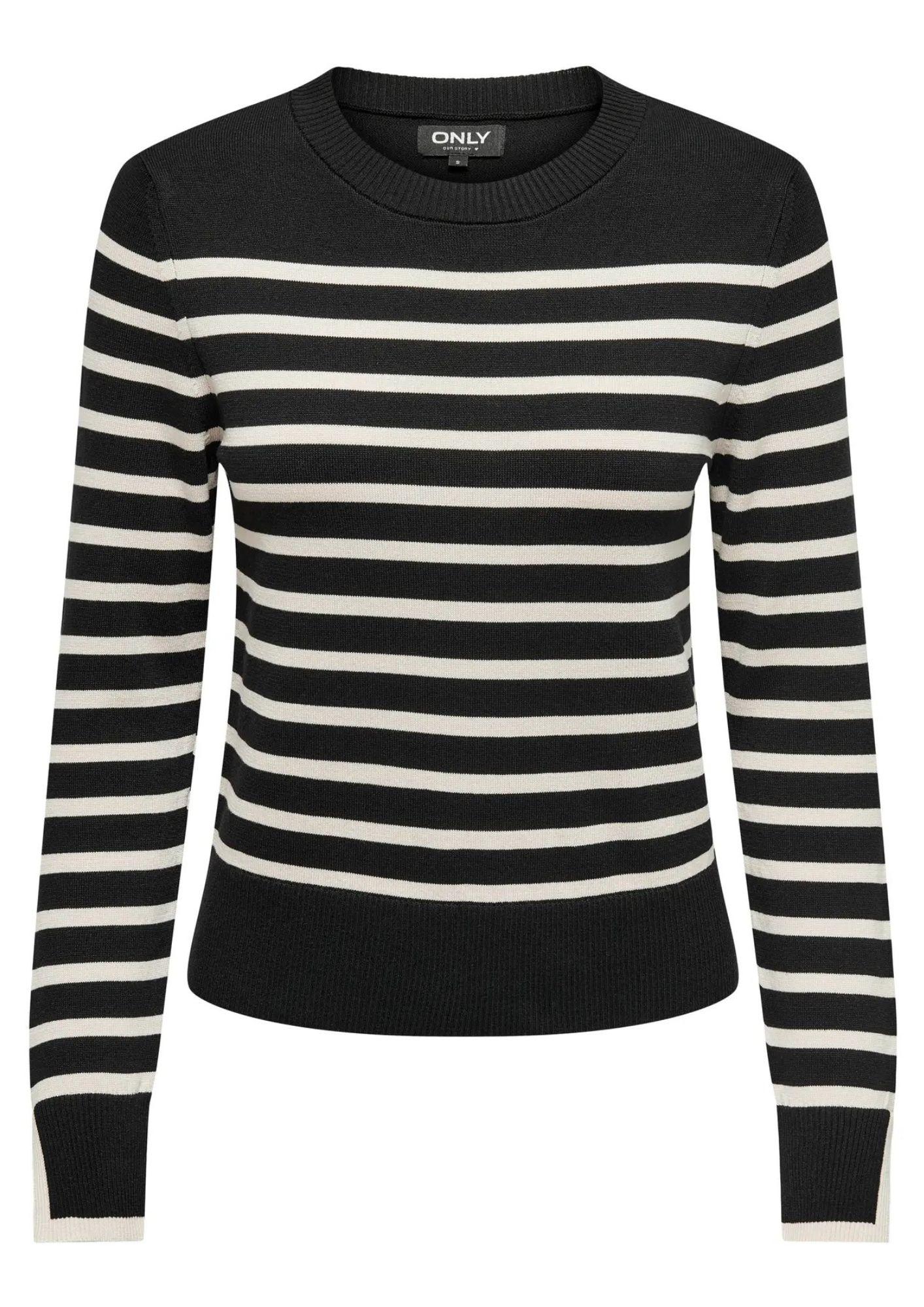 Only Onlkalana Pullover Donna Nero e Bianco 15331331 Black Whitecap Grey ONLY