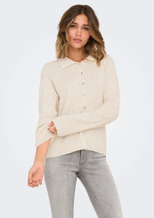 Cardigan Donna Only Thea Beige 15353029 Pumice Stone Melange ONLY