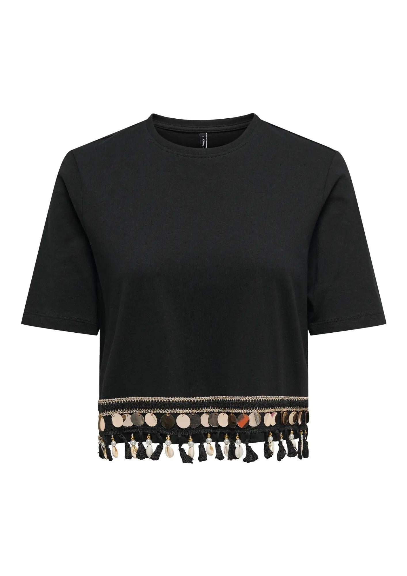 ONLY 15211681Black tape gold sequins