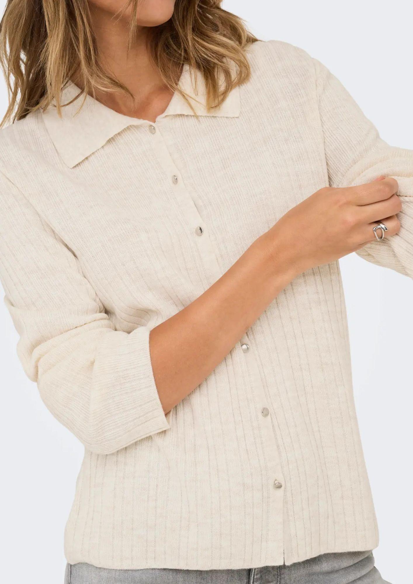 Cardigan Donna Only Thea Beige 15353029 Pumice Stone Melange ONLY