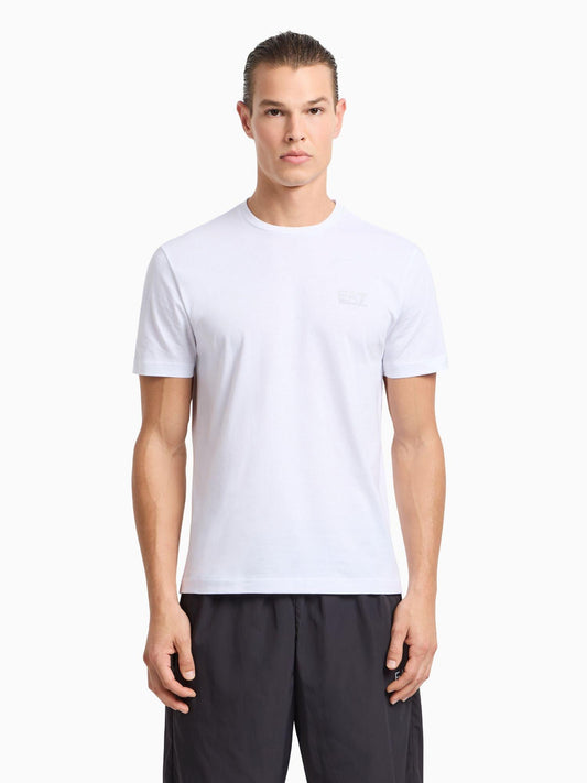 EA7 Emporio Armani T-shirt Core Identity in cotone Pima Uomo Bianco