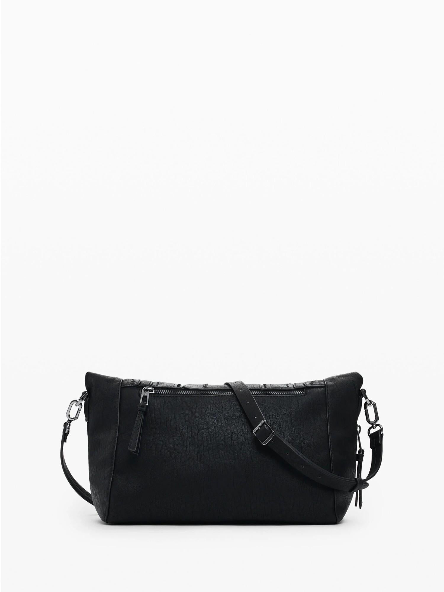 Desigual Borsa effetto pelle ricamata media Donna Nero 25WAXPAA 2000 DESIGUAL