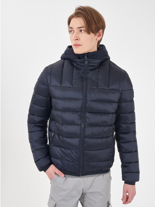 Yes Zee Giubbino Trapuntato Cappuccio staccabile Uomo Blu