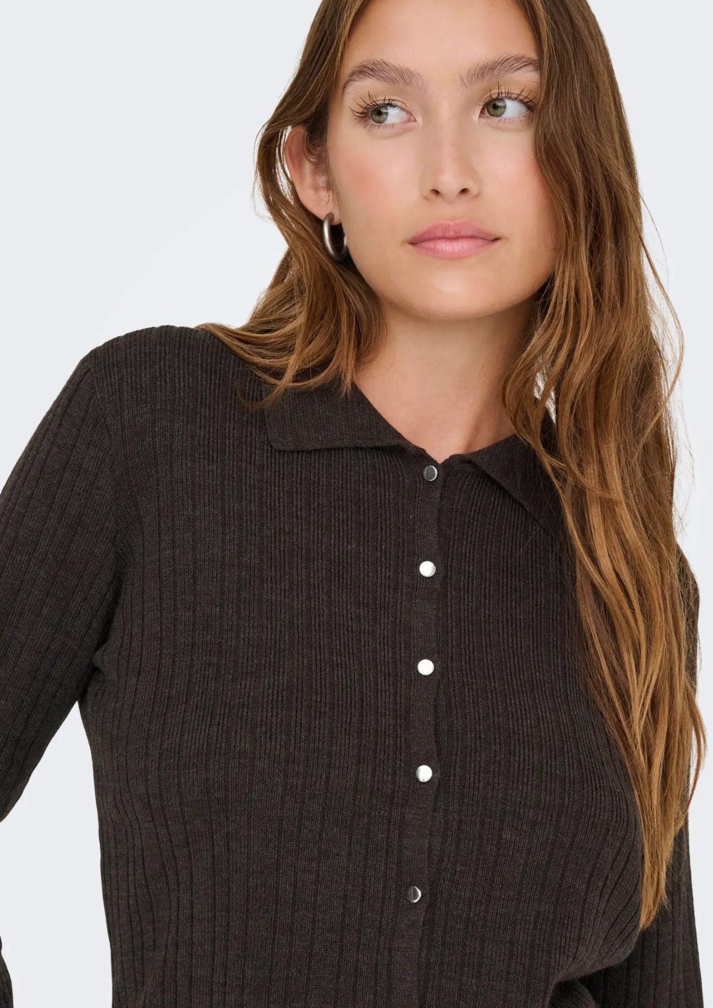 Cardigan Donna Only Thea Marrone 15353029 Chocolate Torte Melange ONLY