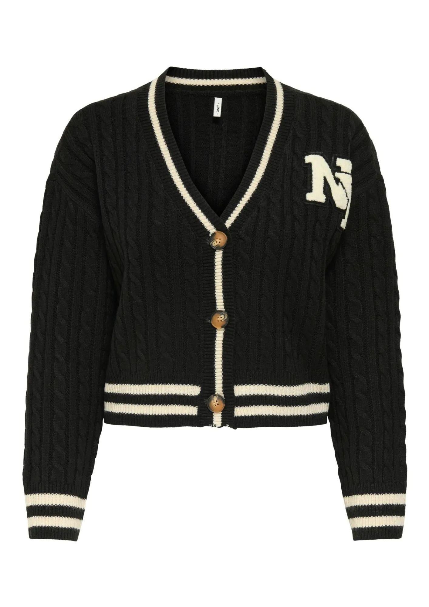 Cardigan Donna Only Thale Nero 15352210 Black Whitecap Gray ONLY