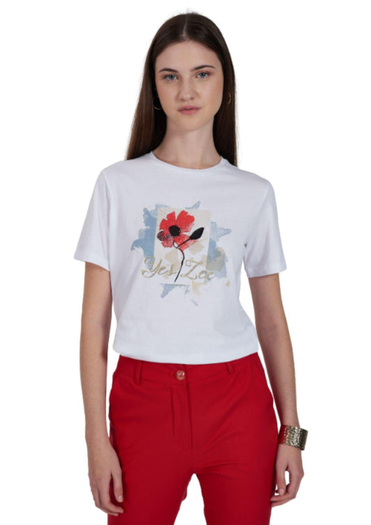 T-shirt Yes Zee Donna Bianca