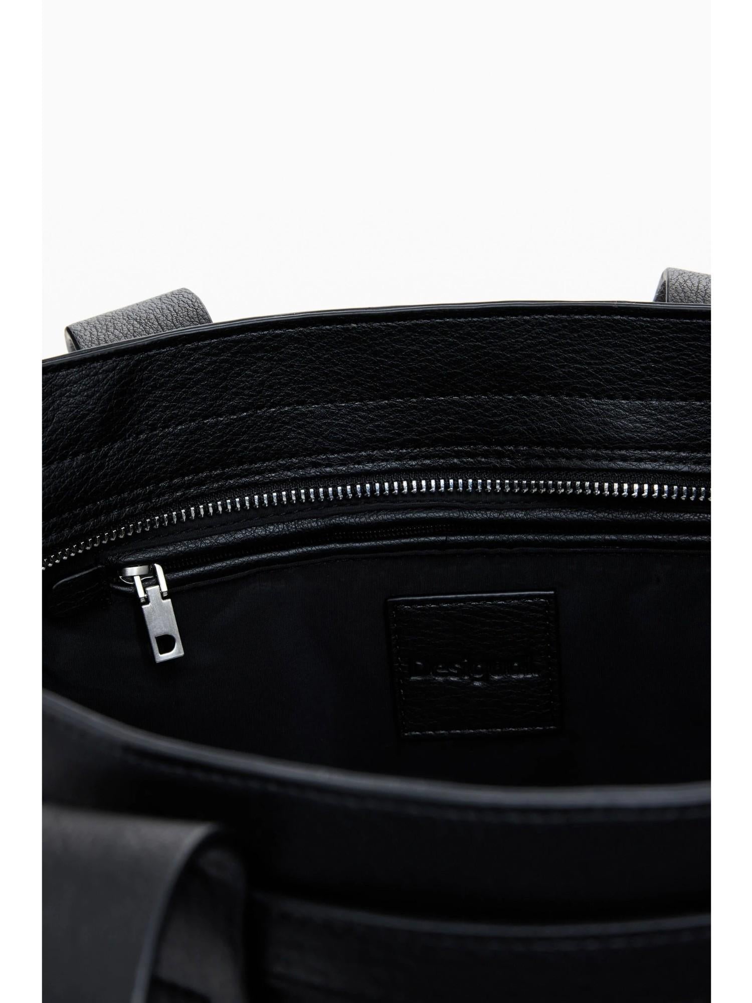 Desigual Shopper effetto pelle con lettere grande Donna Nero 25WAXPA5 2000 DESIGUAL