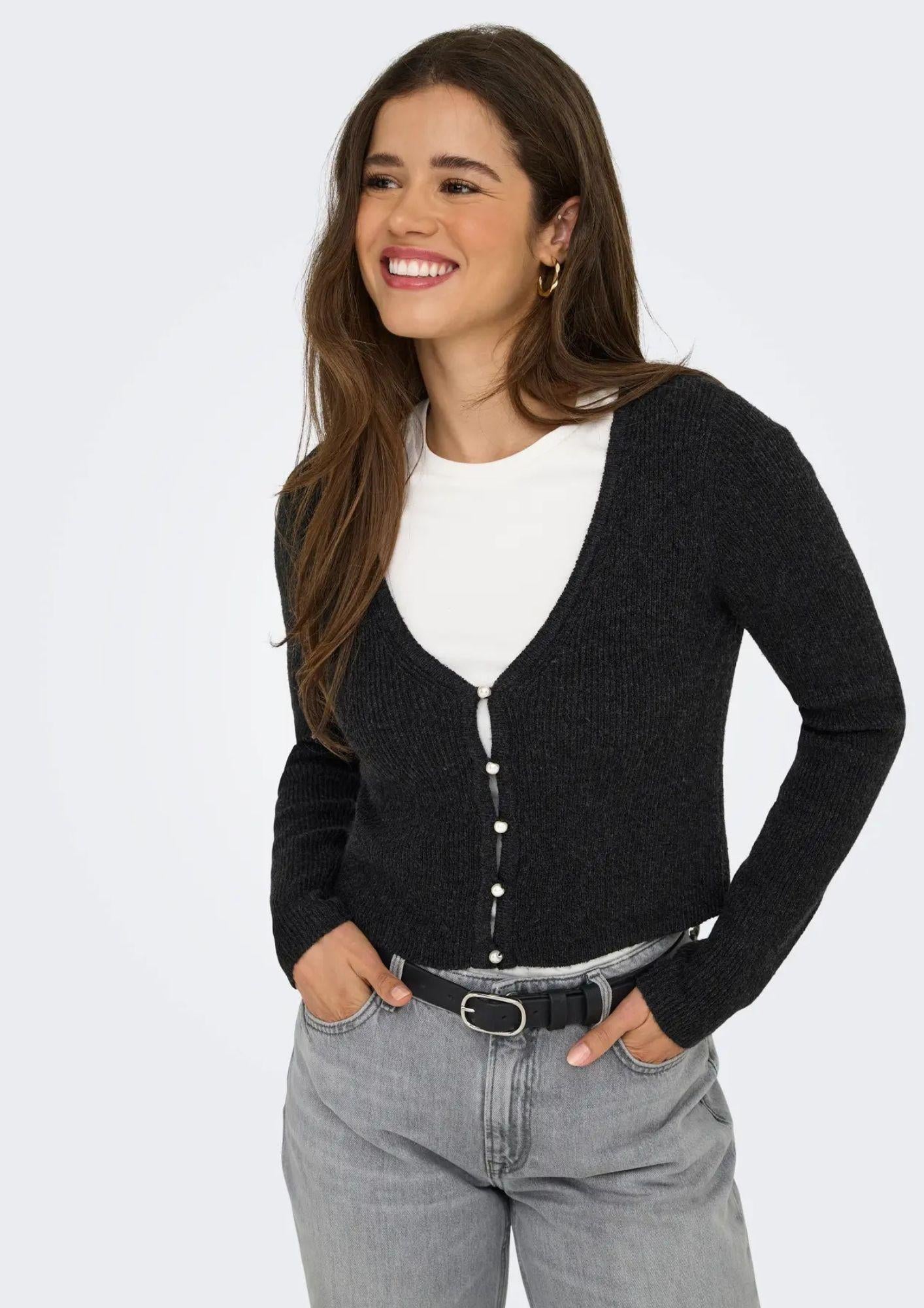 Pullover Donna Only Rica Grigio scuro 15349137 Dark Grey Melange ONLY