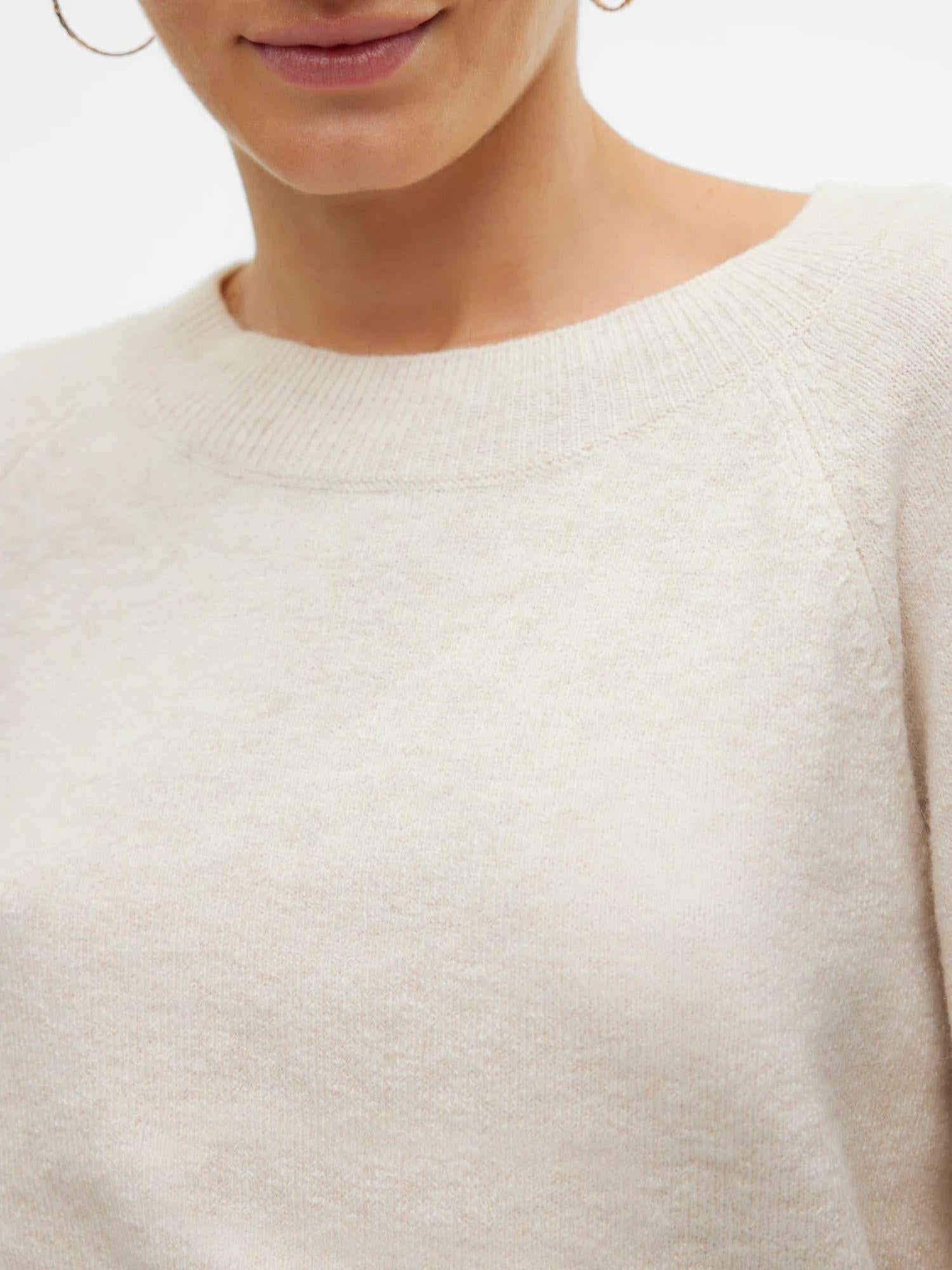 Vero Moda Maglia Donna Doffy Bianco Panna 10201022 Birch MELANGE VERO MODA
