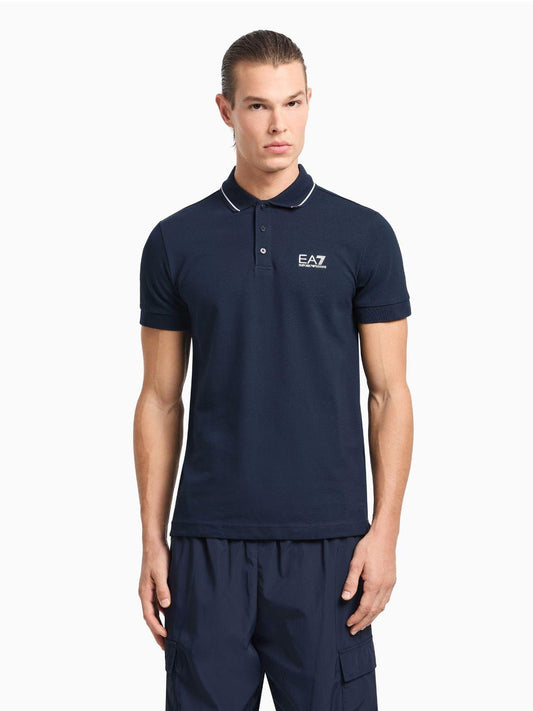 Polo EA7 Emporio Armani in Piquet Uomo Blu