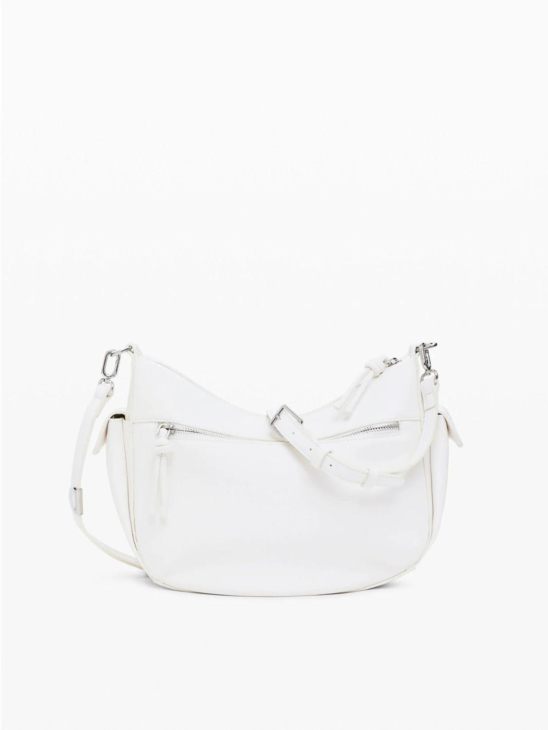 Desigual Borsa ovale logo 3D Donna Bianco 25SAXPBV 1000 DESIGUAL