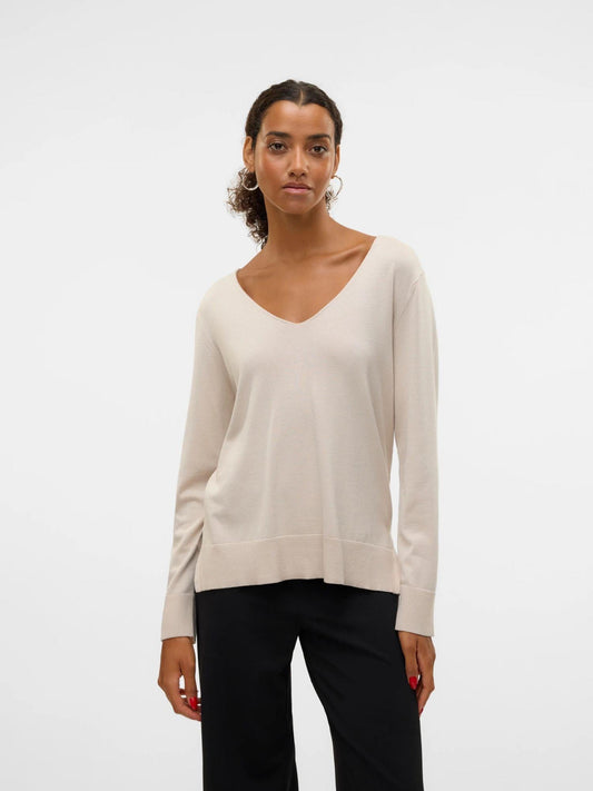 Vero Moda VMSILJE Pullover Donna Grey Moonbeam 10320451 Moonbeam VERO MODA