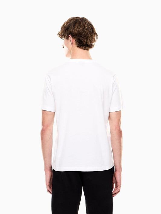 Logo Series Cotton T-Shirt with Maxi Logo for Men, White