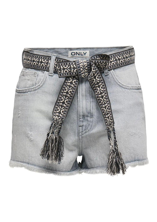Pantaloncino Donna Grigio Chiaro Denim