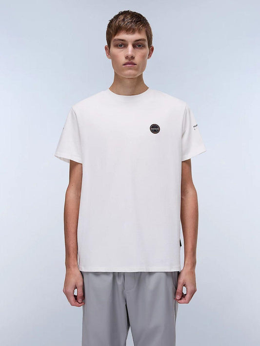 T-Shirt a Maniche Corte Badge Uomo Bianco