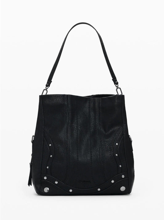 Desigual Borsa effetto pelle ricamata media Donna Nero