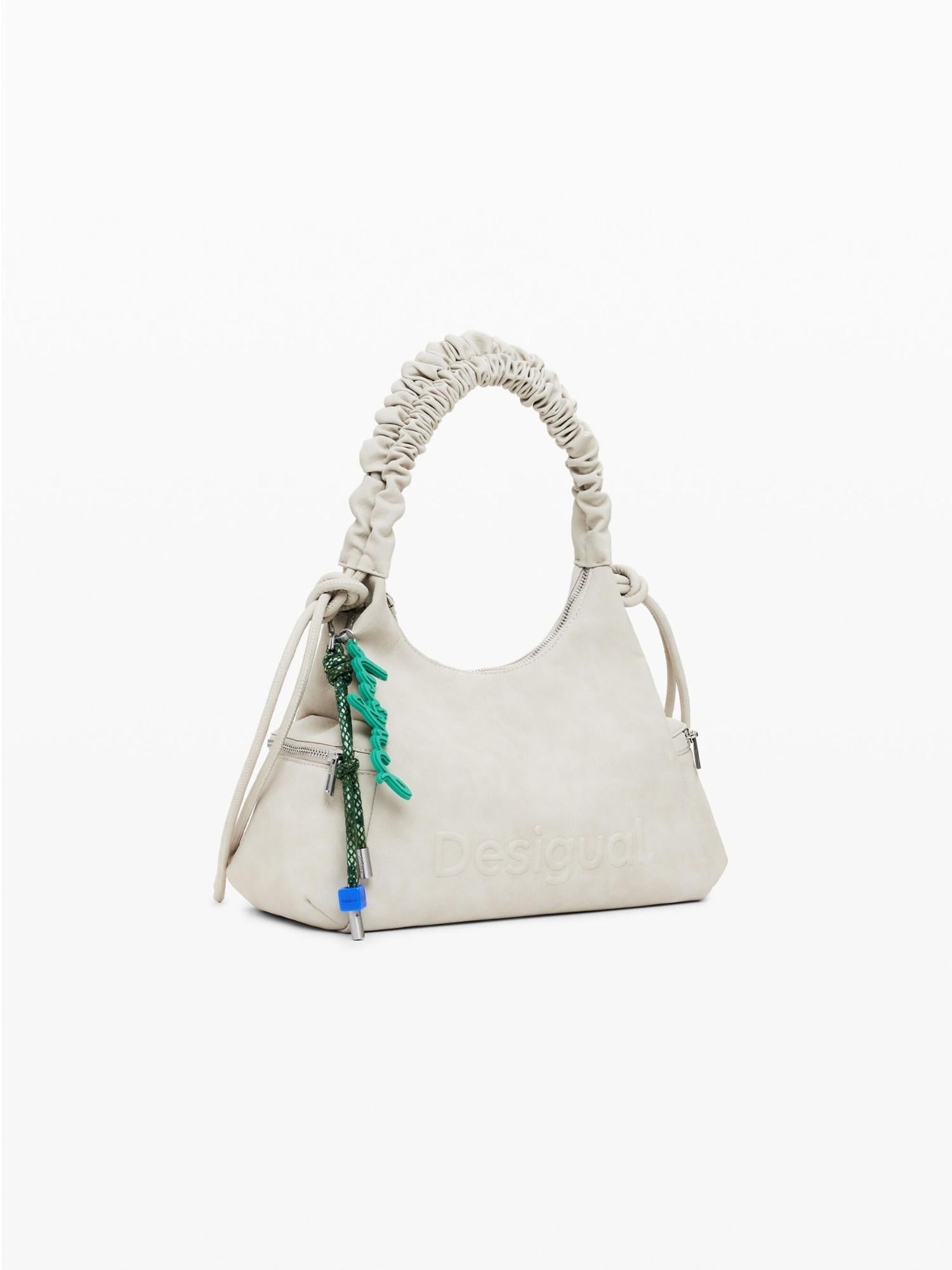 Desigual Borsa logo 3D con manico arricciato media Donna Avorio 25WAXPB0 6006 DESIGUAL