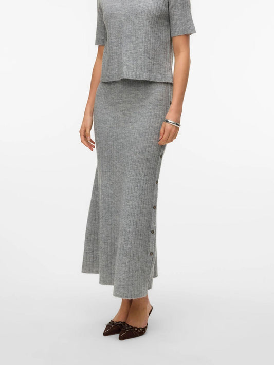 Vero Moda VMSALLY Gonna midi Donna Light Grey Melange