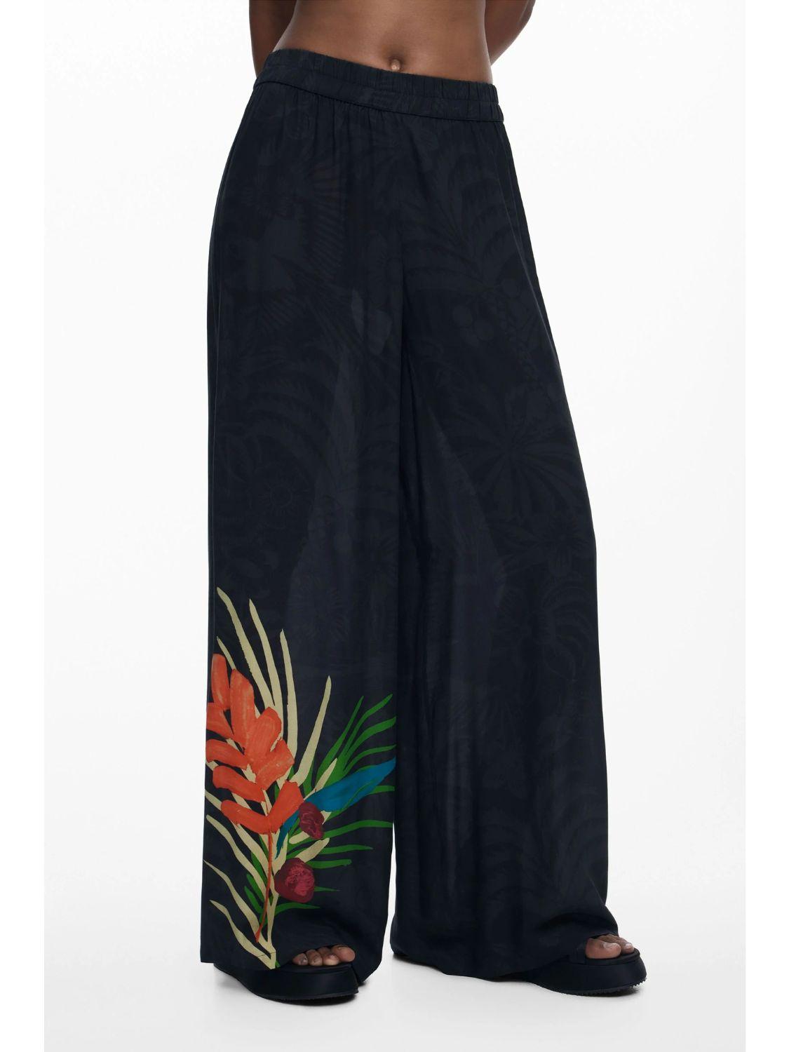Desigual Pantaloni lunghi tropicali Donna Nero 25SWMW02 2000 DESIGUAL