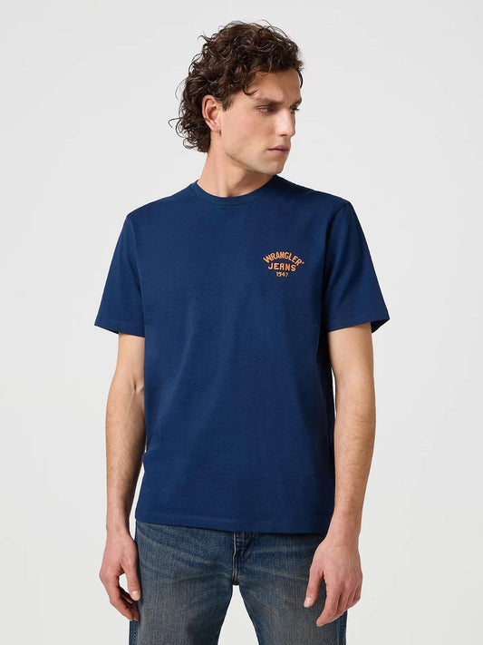 T-shirt Logo Piccolo Uomo Blu Navy