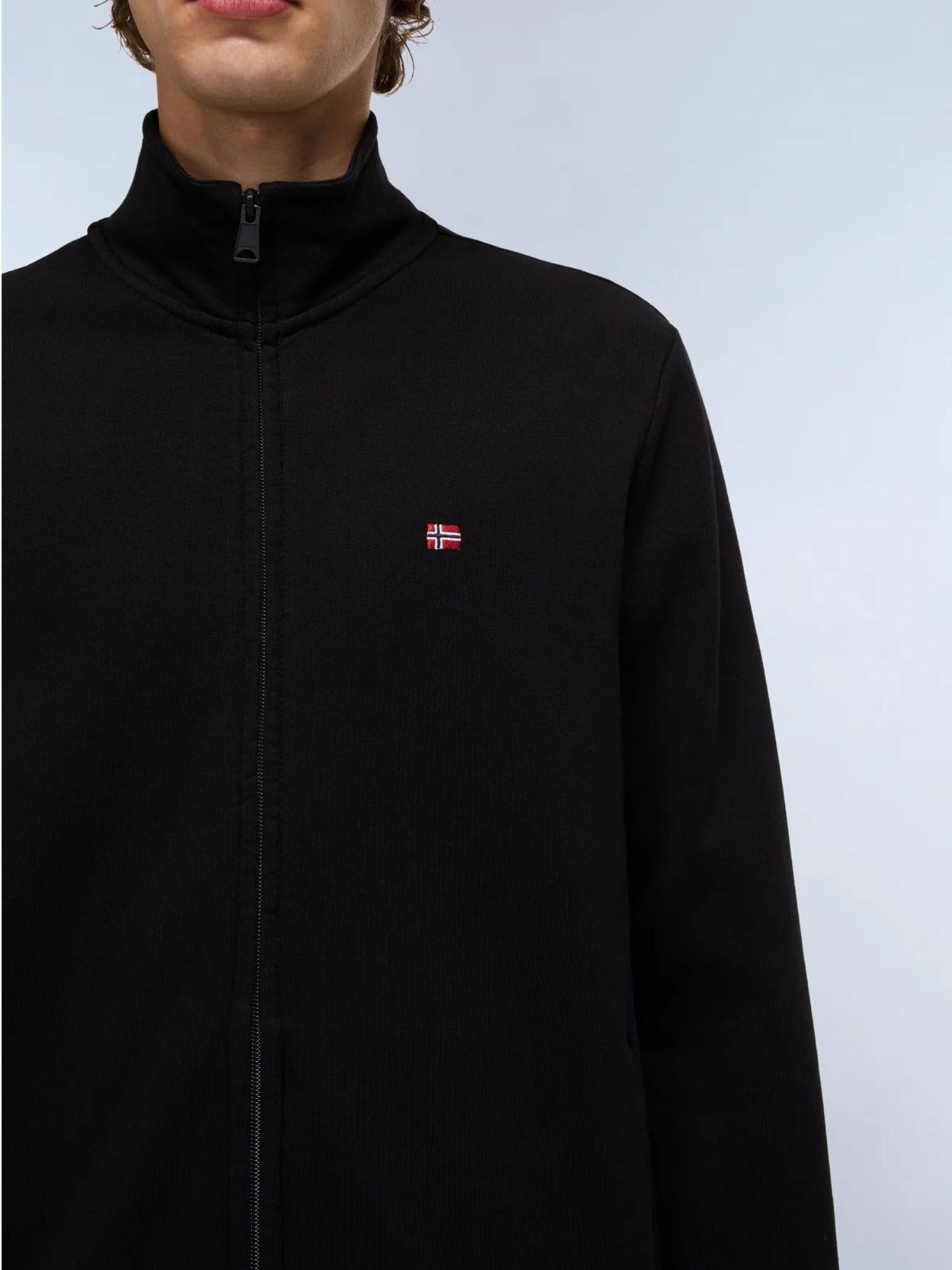 Napapijri Felpa con Zip Balis Winter Uomo Nero NP0A4GBA 041 NAPAPIJRI