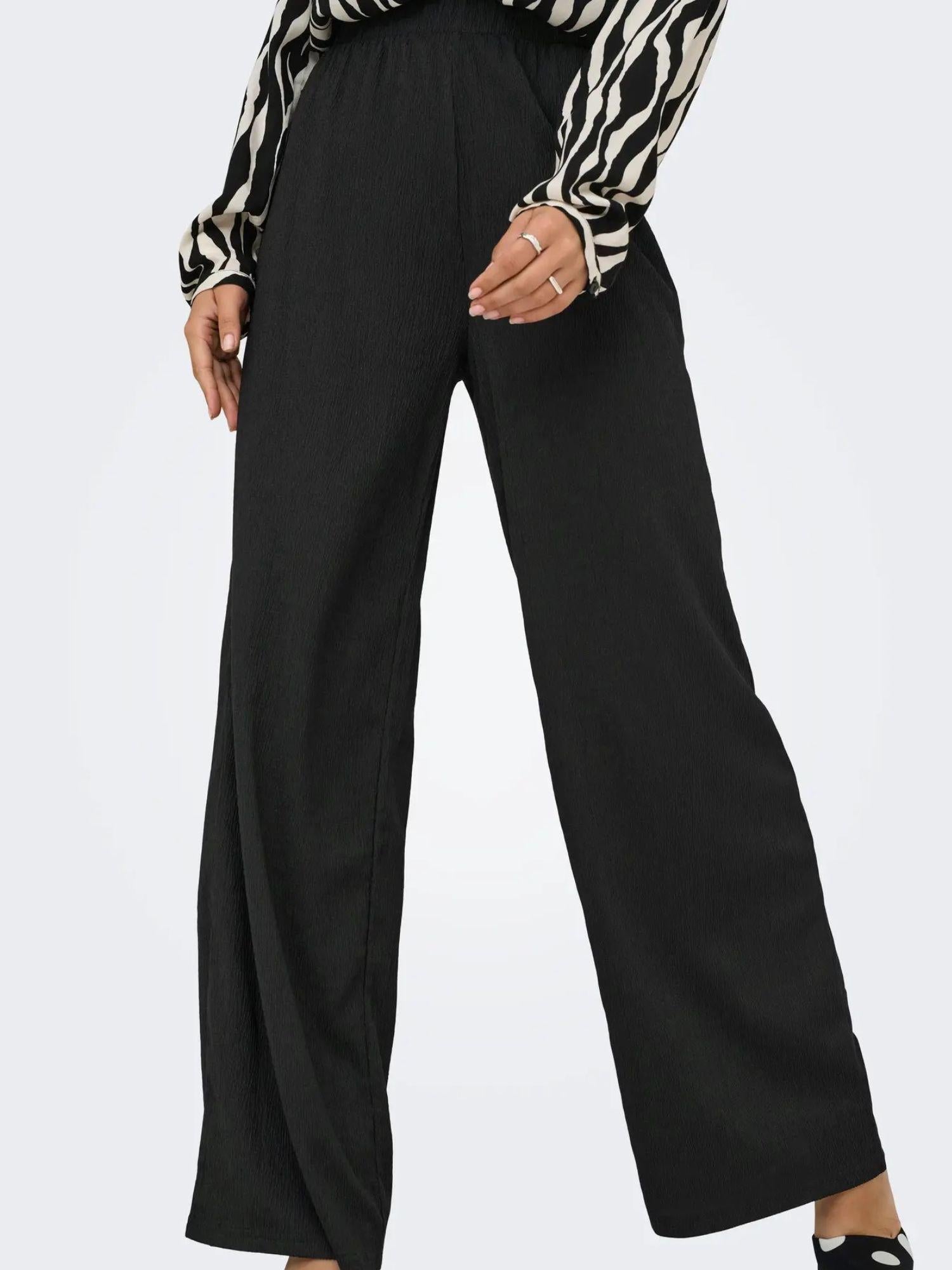 Jacqueline De Yong JDYDEBBIE Pantaloni Wide Fit Donna Nero 15352943 Black JACQUELINE DE YONG